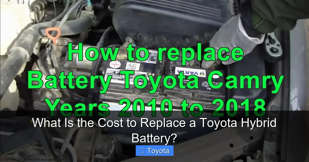 What Is the Cost to Replace a Toyota Hybrid Battery?
