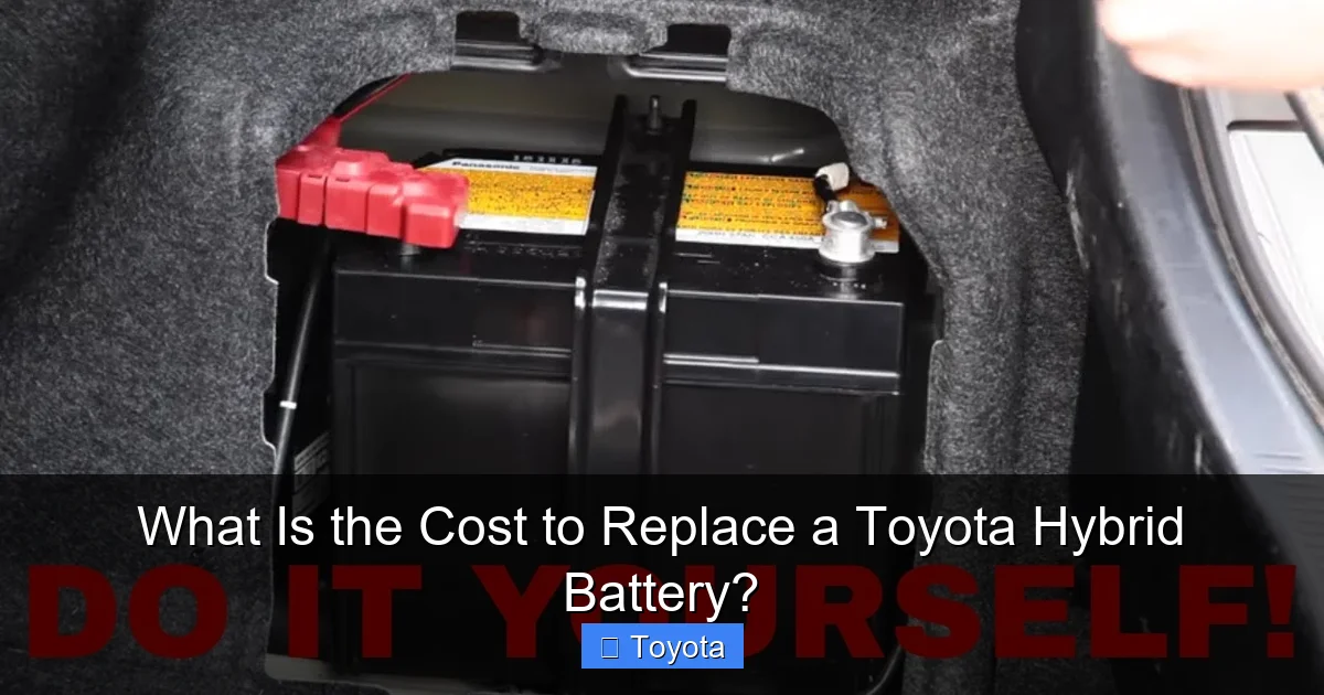 What Is the Cost to Replace a Toyota Hybrid Battery?