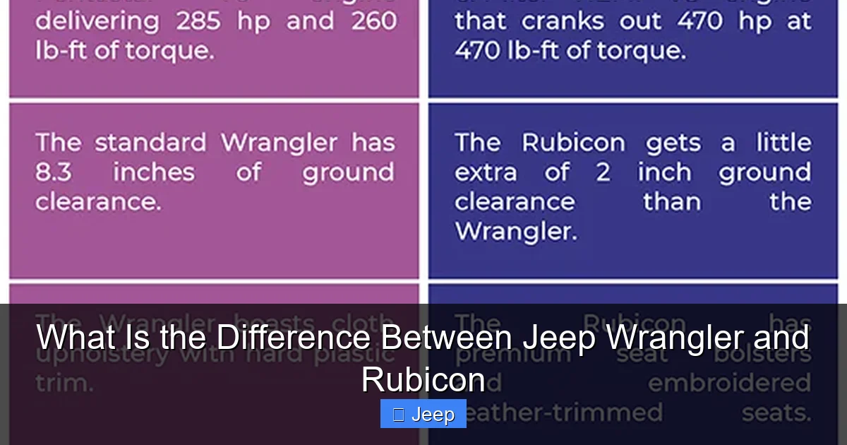 What Is the Difference Between Jeep Wrangler and Rubicon