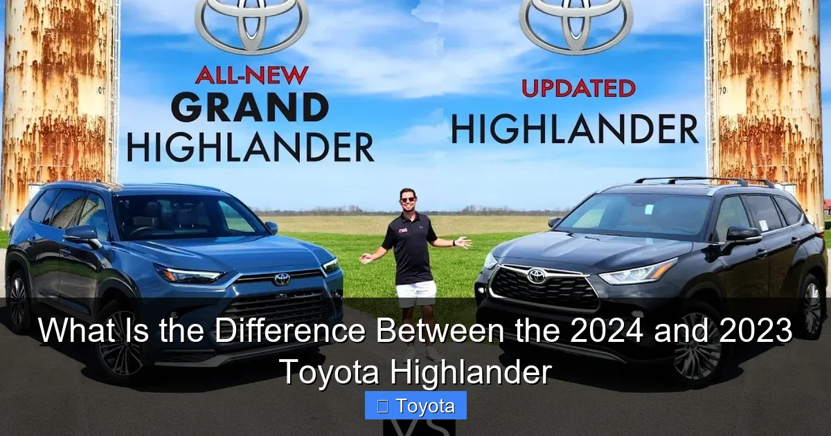 What Is the Difference Between the 2024 and 2023 Toyota Highlander