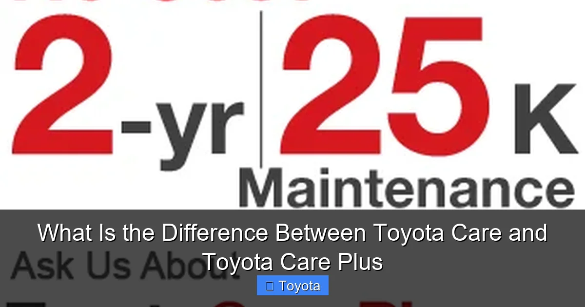 What Is the Difference Between Toyota Care and Toyota Care Plus