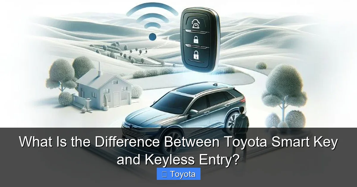 What Is the Difference Between Toyota Smart Key and Keyless Entry?
