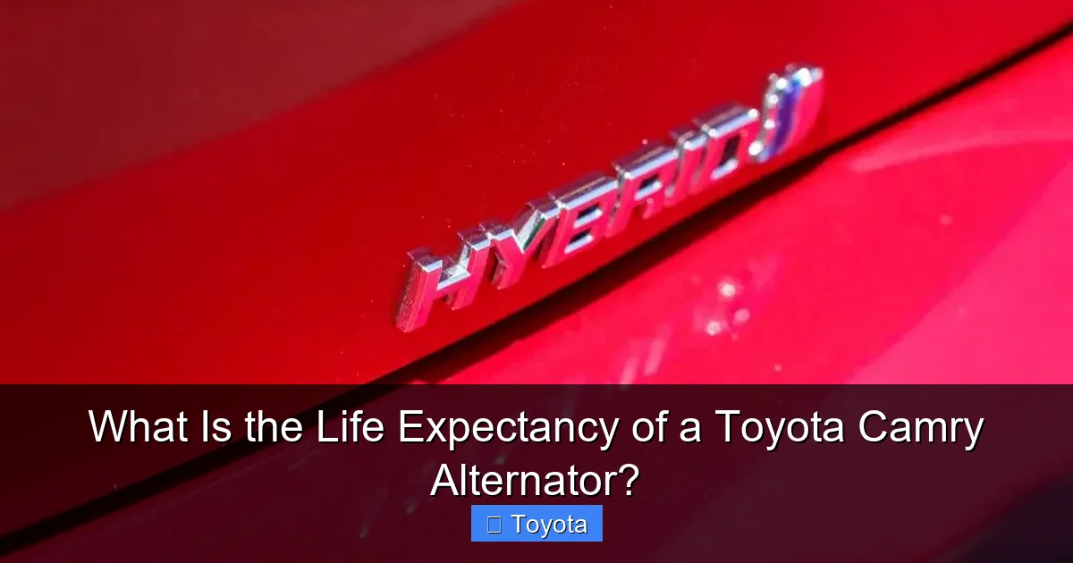 What Is the Life Expectancy of a Toyota Camry Alternator?
