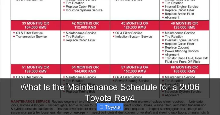 What Is the Maintenance Schedule for a 2006 Toyota Rav4