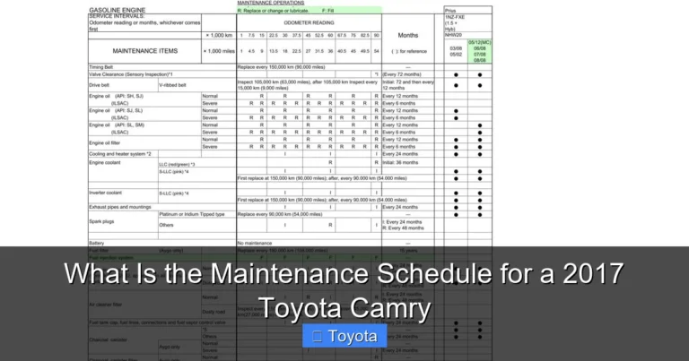 What Is the Maintenance Schedule for a 2017 Toyota Camry