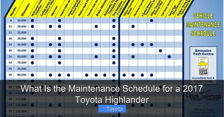 What Is the Maintenance Schedule for a 2017 Toyota Highlander