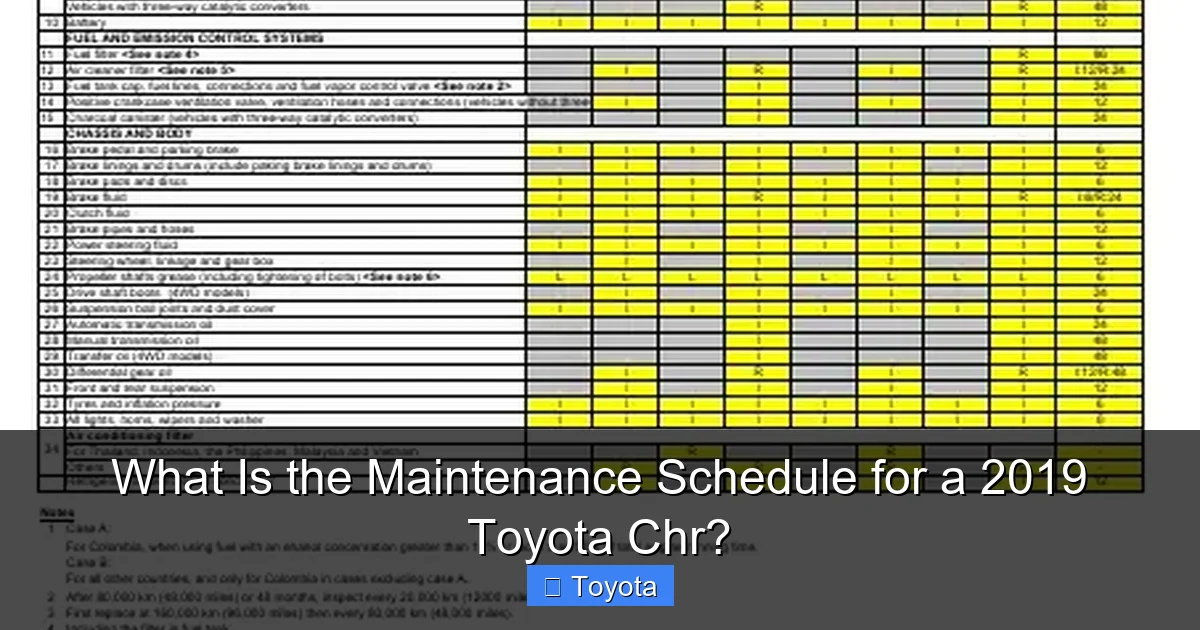 What Is the Maintenance Schedule for a 2019 Toyota Chr?