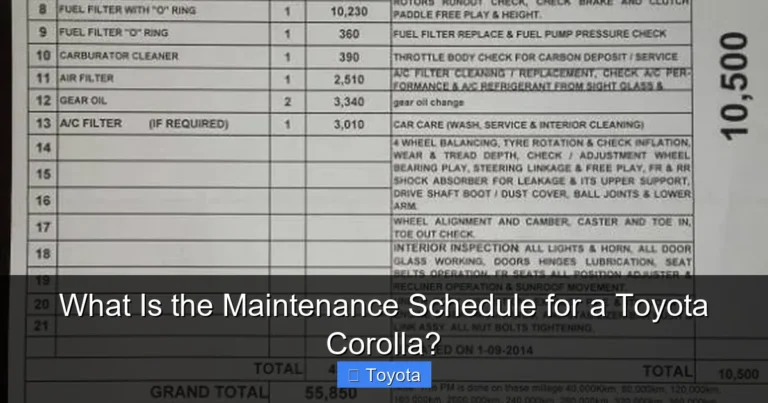 What Is the Maintenance Schedule for a Toyota Corolla?