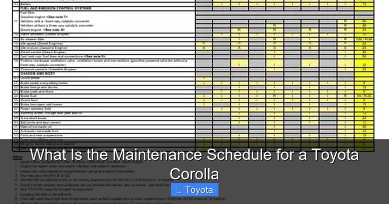 What Is the Maintenance Schedule for a Toyota Corolla