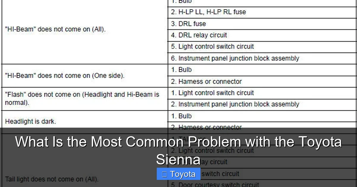 What Is the Most Common Problem with the Toyota Sienna
