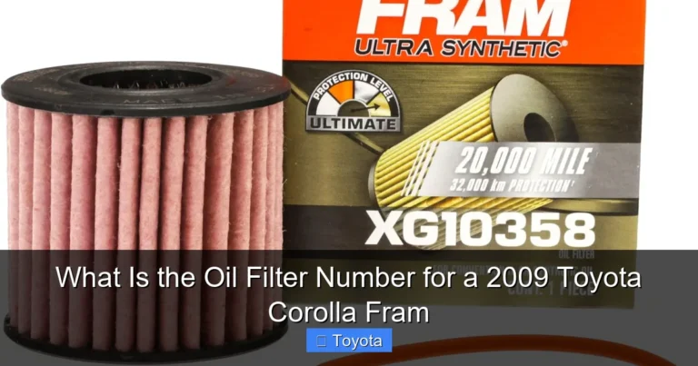 What Is the Oil Filter Number for a 2009 Toyota Corolla Fram