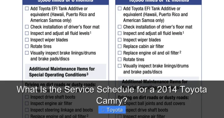 What Is the Service Schedule for a 2014 Toyota Camry?