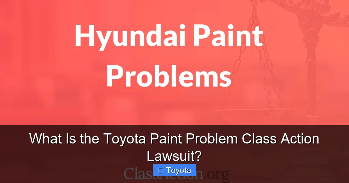What Is the Toyota Paint Problem Class Action Lawsuit?