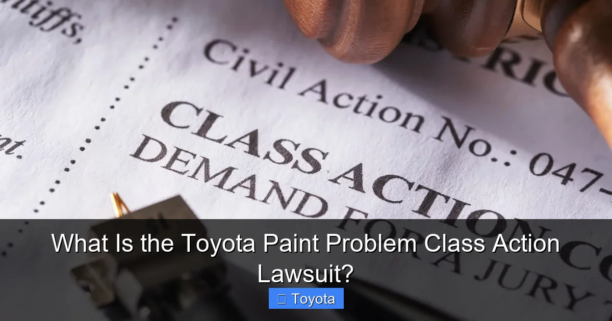 What Is the Toyota Paint Problem Class Action Lawsuit?