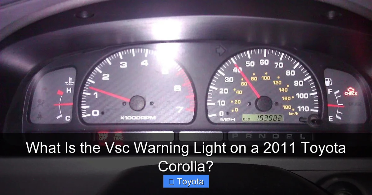 What Is the Vsc Warning Light on a 2011 Toyota Corolla?
