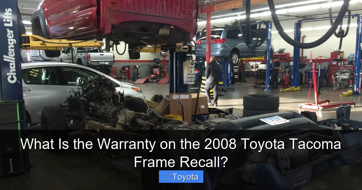 What Is the Warranty on the 2008 Toyota Tacoma Frame Recall?