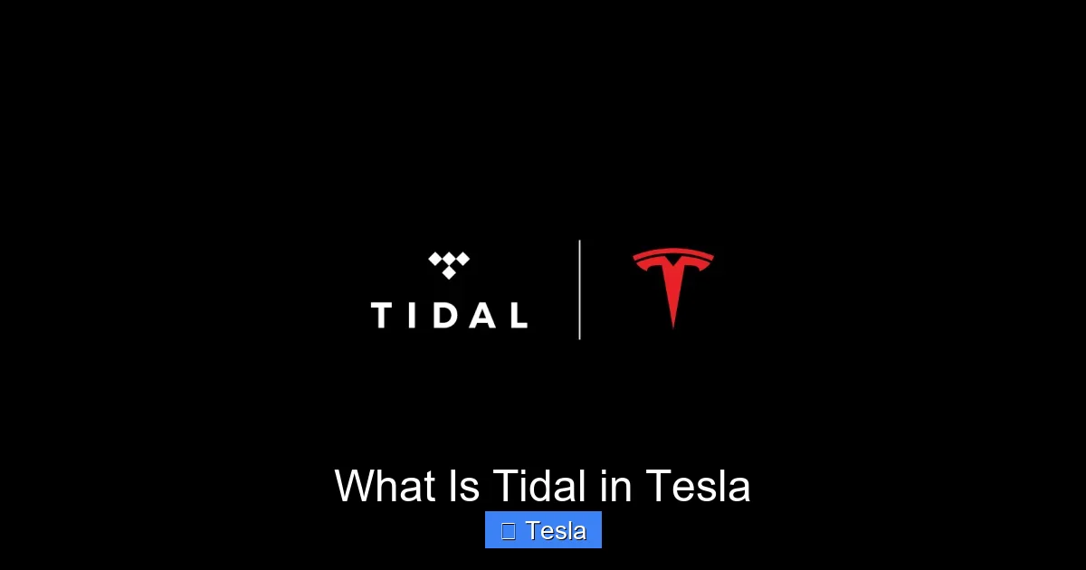 What Is Tidal in Tesla