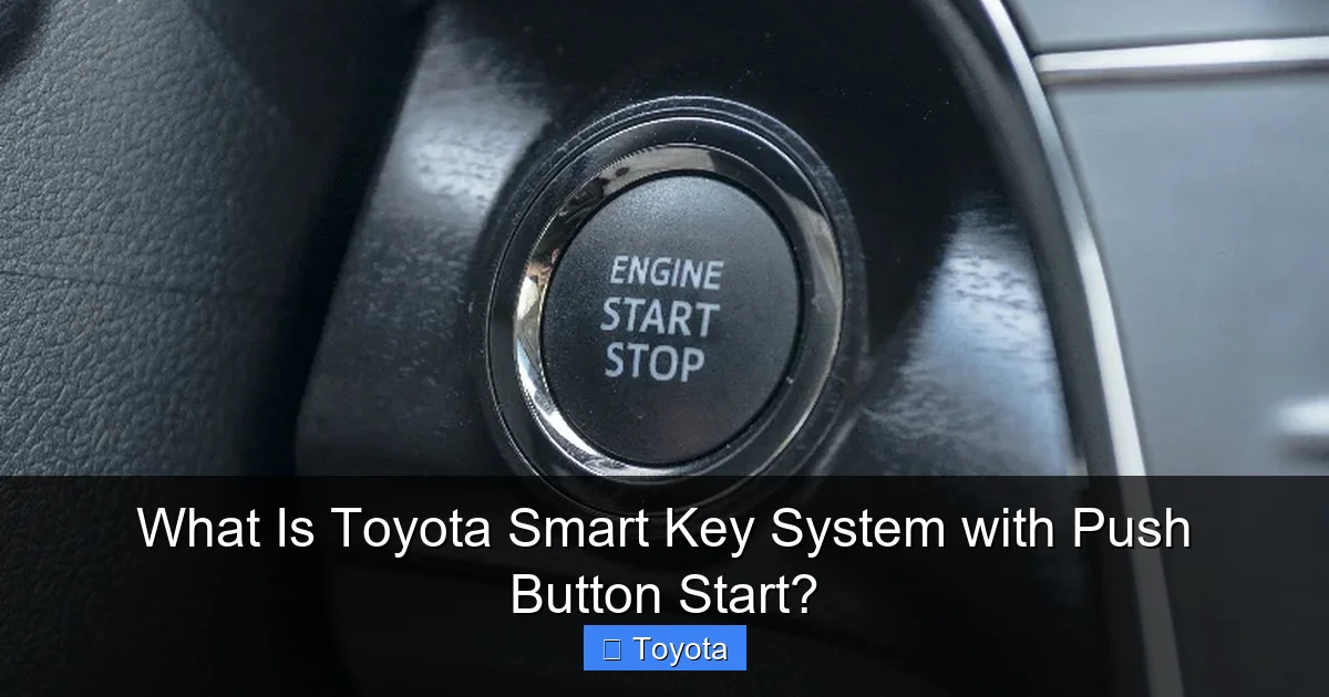 What Is Toyota Smart Key System with Push Button Start?