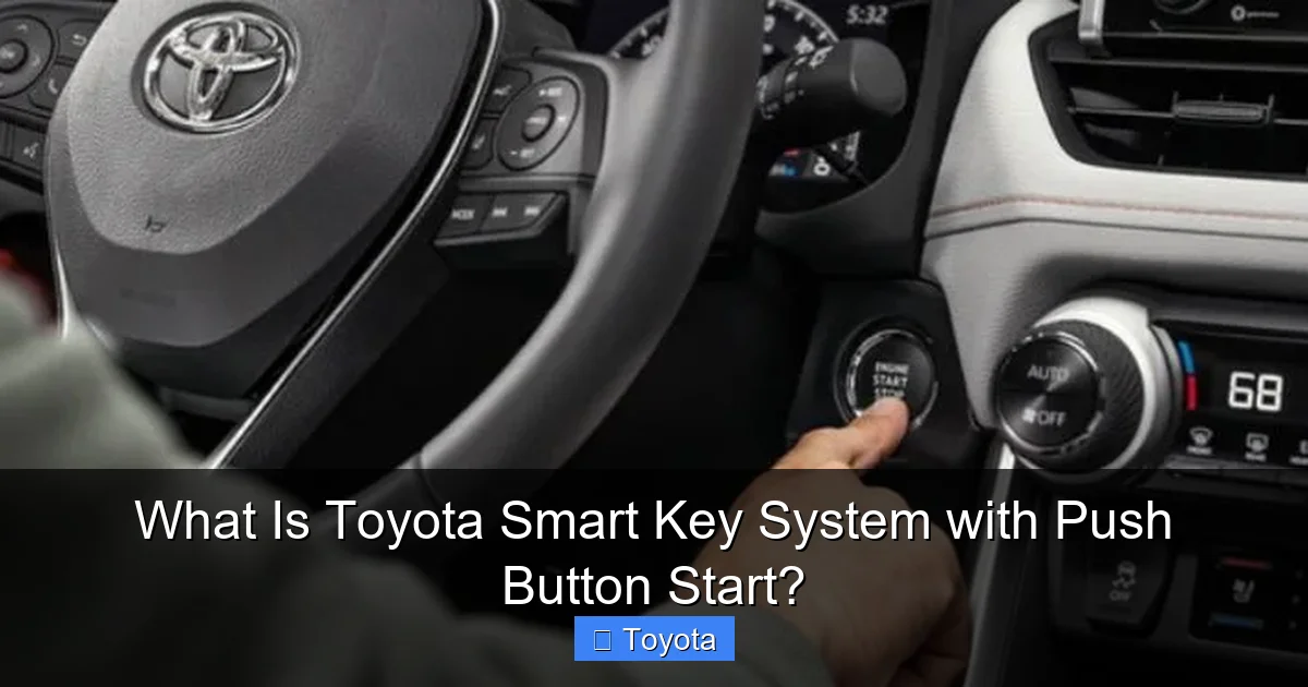 What Is Toyota Smart Key System with Push Button Start?