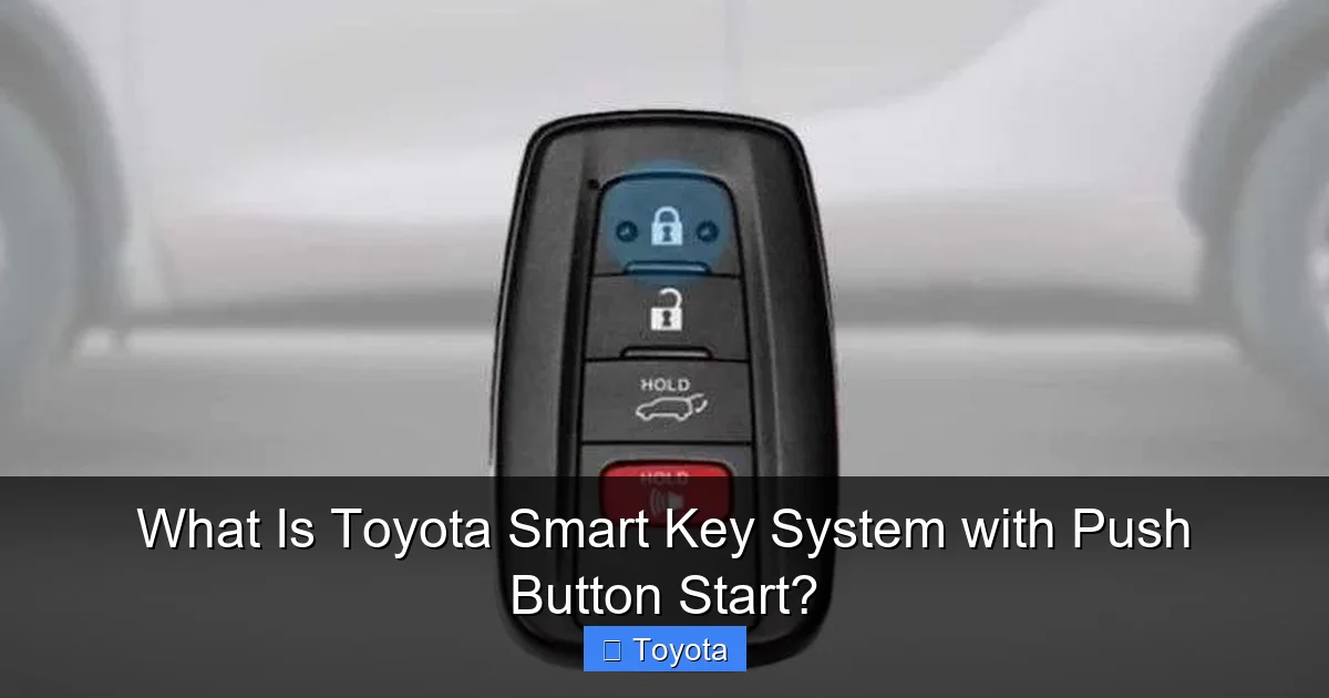 What Is Toyota Smart Key System with Push Button Start?