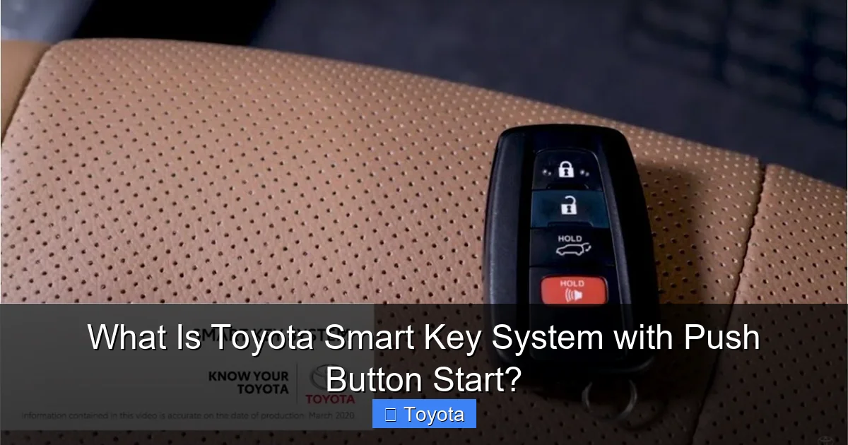 What Is Toyota Smart Key System with Push Button Start?