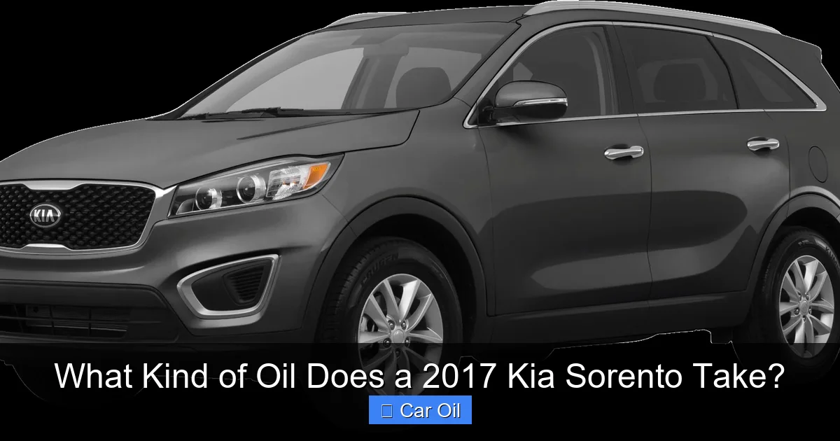 What Kind of Oil Does a 2017 Kia Sorento Take?