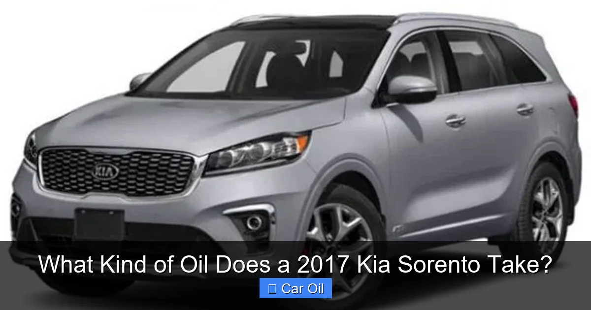 What Kind of Oil Does a 2017 Kia Sorento Take?