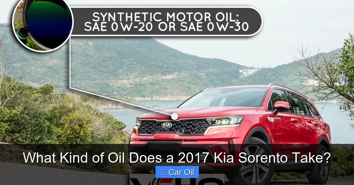 What Kind of Oil Does a 2017 Kia Sorento Take?