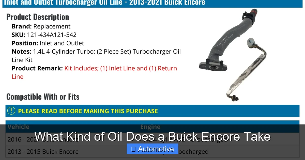 What Kind of Oil Does a Buick Encore Take