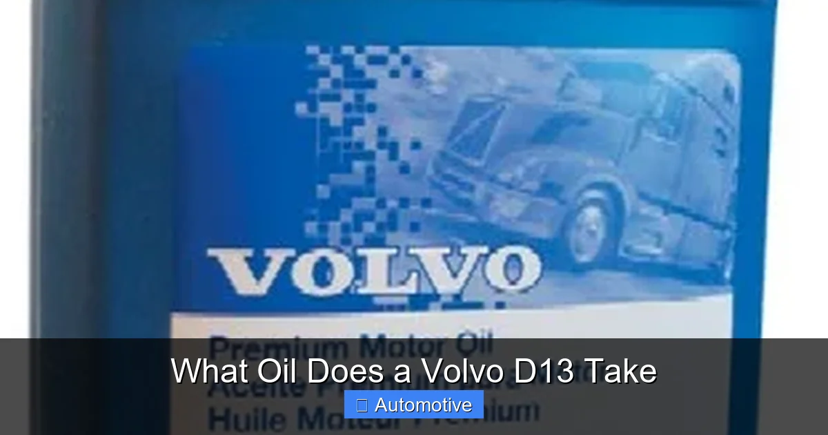 What Oil Does a Volvo D13 Take