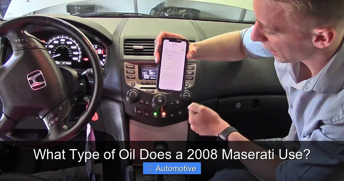 What Type of Oil Does a 2008 Maserati Use?
