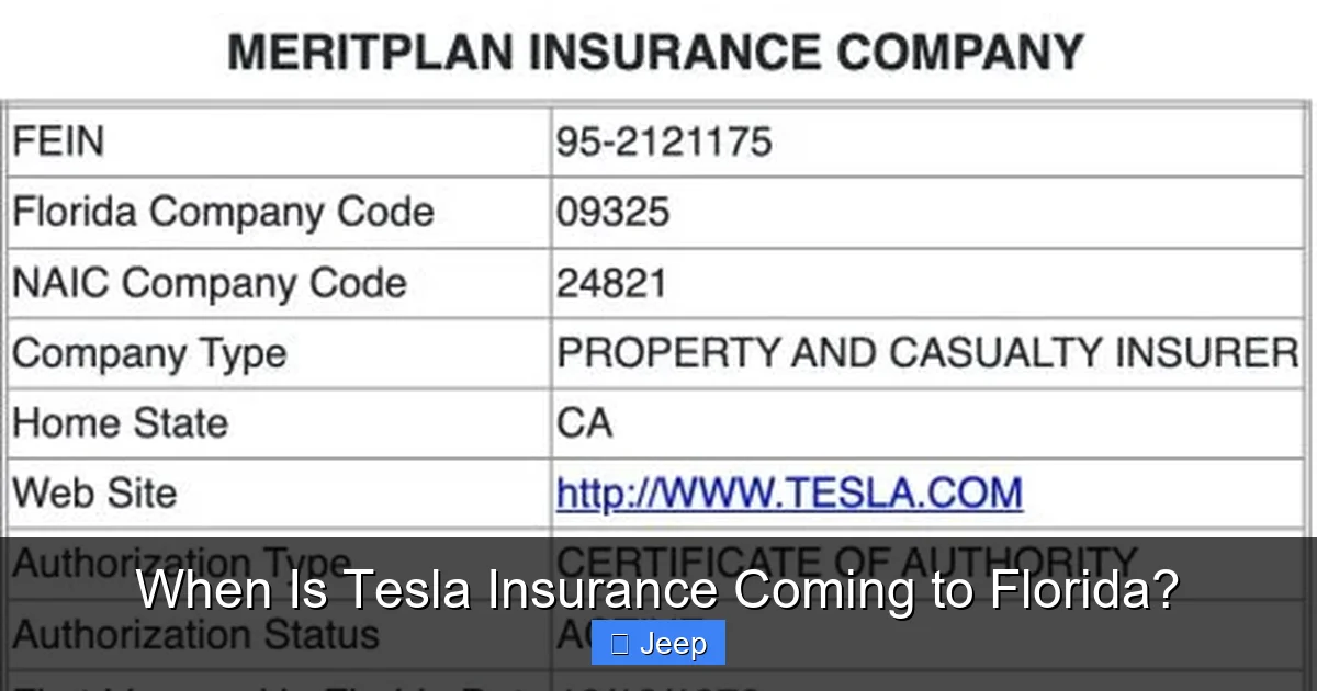 When Is Tesla Insurance Coming to Florida?