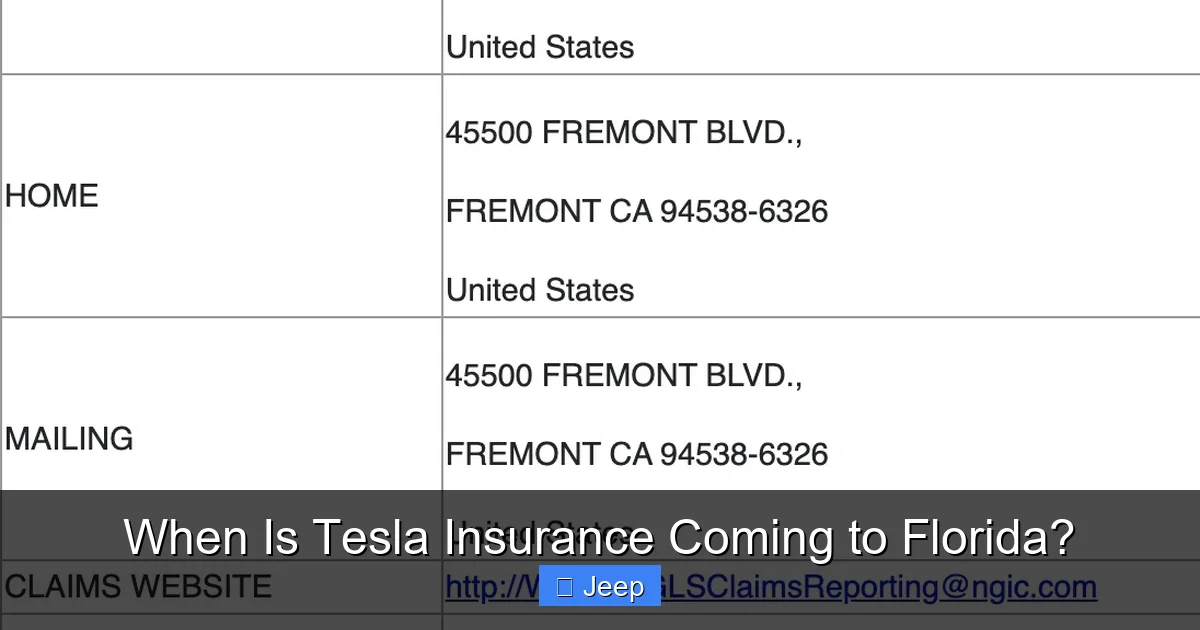 When Is Tesla Insurance Coming to Florida?