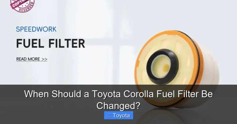 When Should a Toyota Corolla Fuel Filter Be Changed?