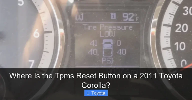 Where Is the Tpms Reset Button on a 2011 Toyota Corolla?