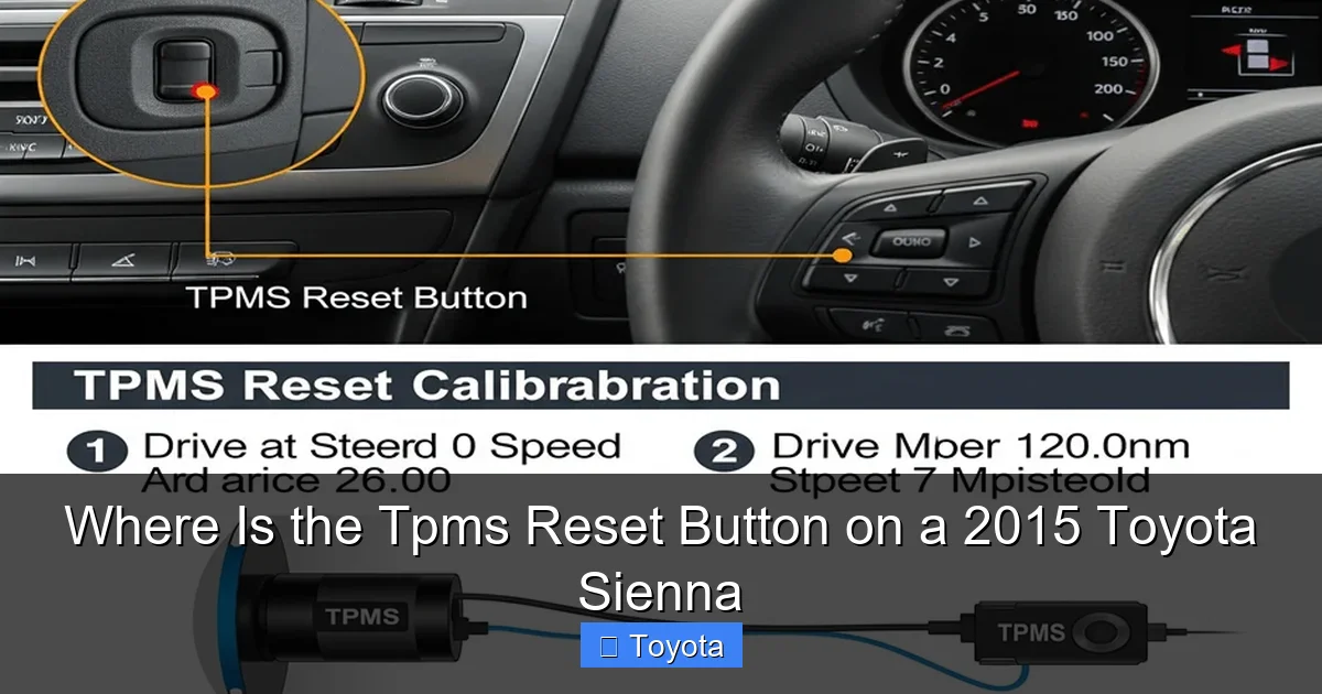 Where Is the Tpms Reset Button on a 2015 Toyota Sienna