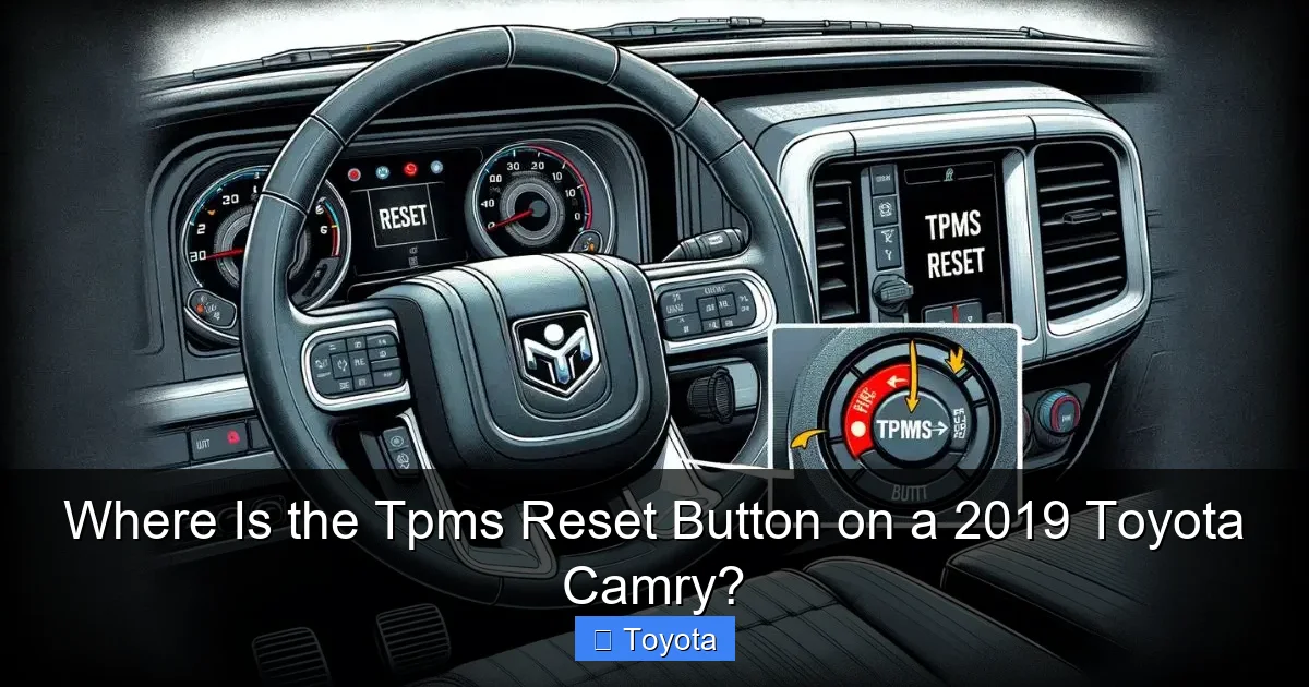 Where Is the Tpms Reset Button on a 2019 Toyota Camry?