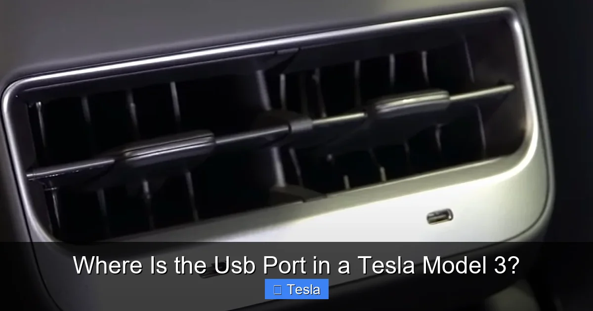 Where Is the Usb Port in a Tesla Model 3?
