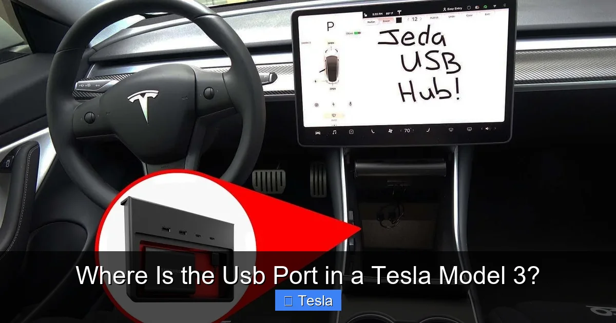 Where Is the Usb Port in a Tesla Model 3?