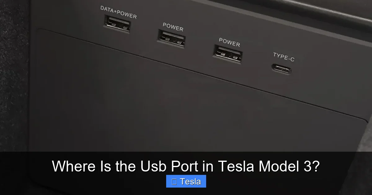 Where Is the Usb Port in Tesla Model 3?