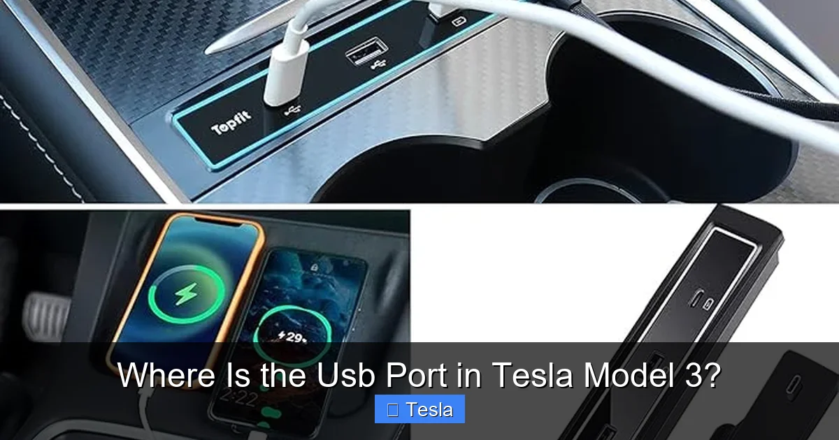 Where Is the Usb Port in Tesla Model 3?