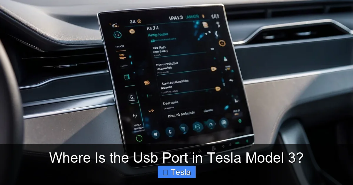 Where Is the Usb Port in Tesla Model 3?