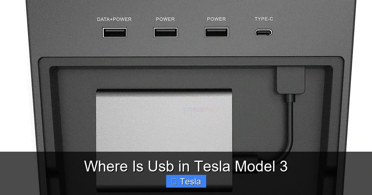 Where Is Usb in Tesla Model 3