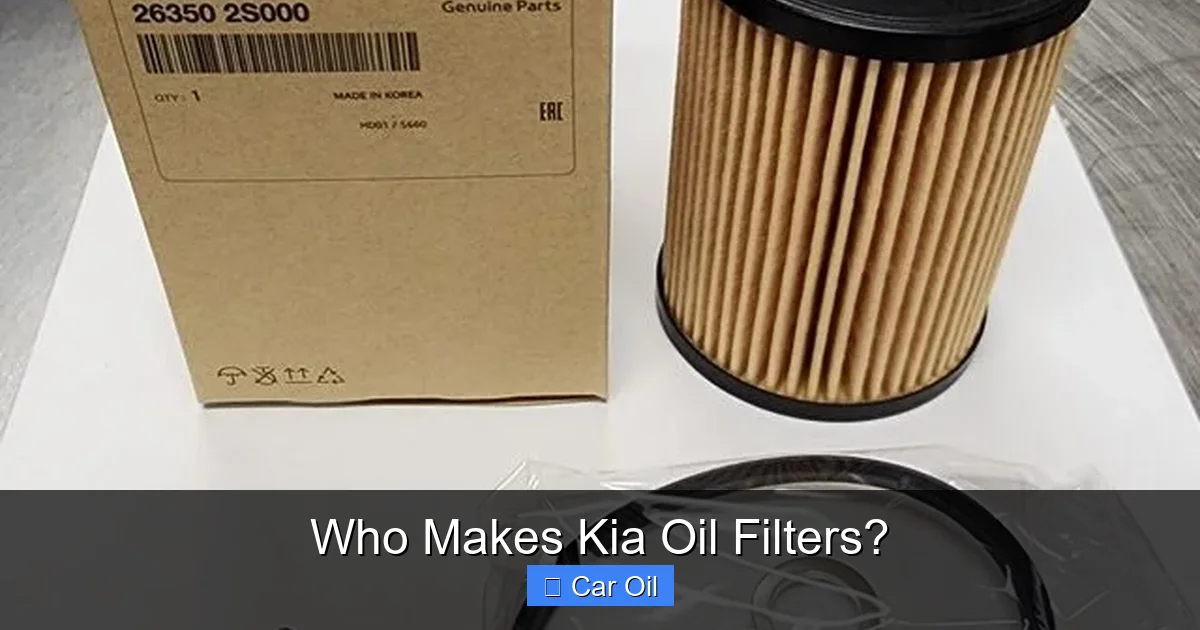 Who Makes Kia Oil Filters?