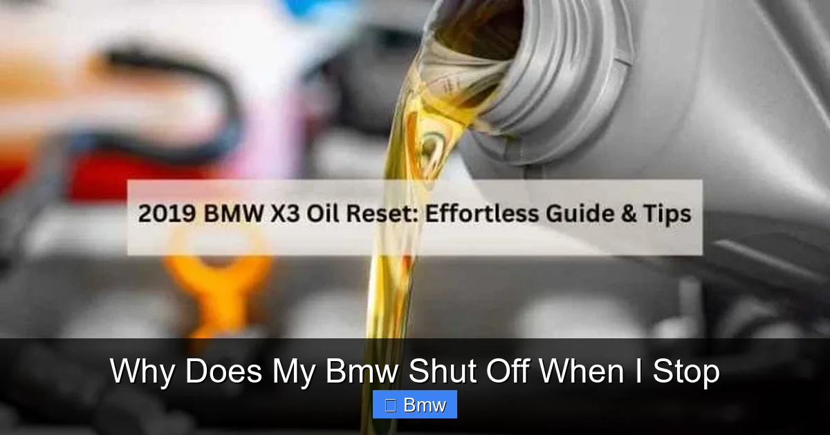 Why Does My Bmw Shut Off When I Stop
