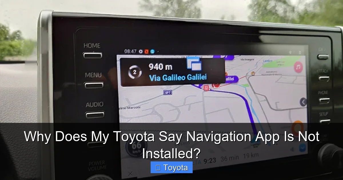 Why Does My Toyota Say Navigation App Is Not Installed?