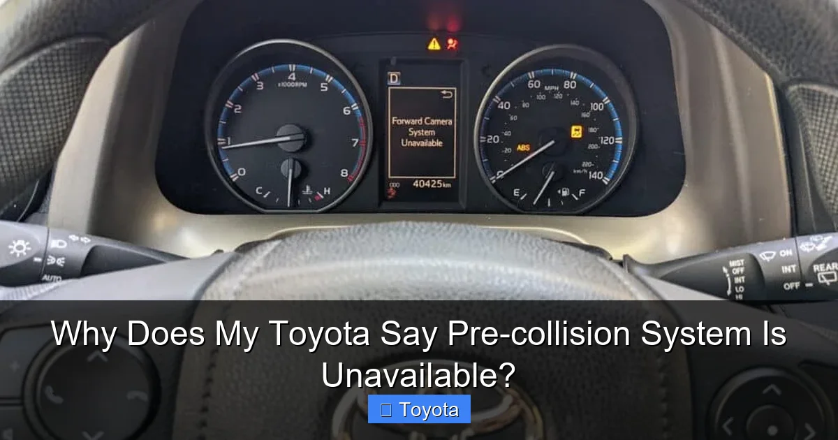 Why Does My Toyota Say Pre-collision System Is Unavailable?