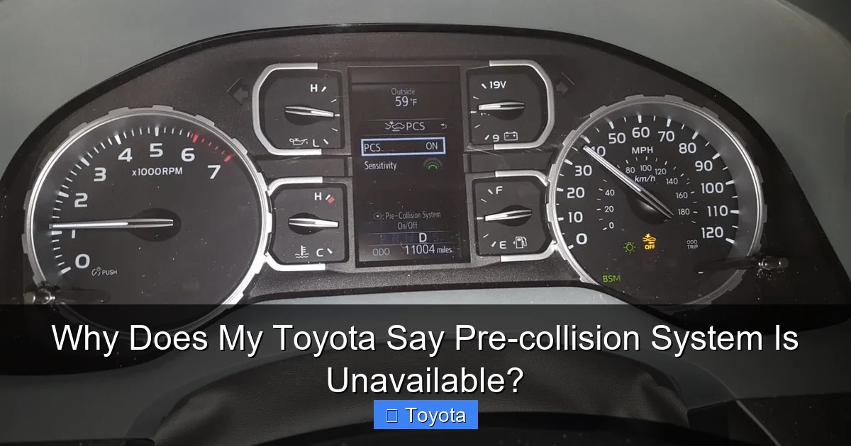 Why Does My Toyota Say Pre-collision System Is Unavailable?