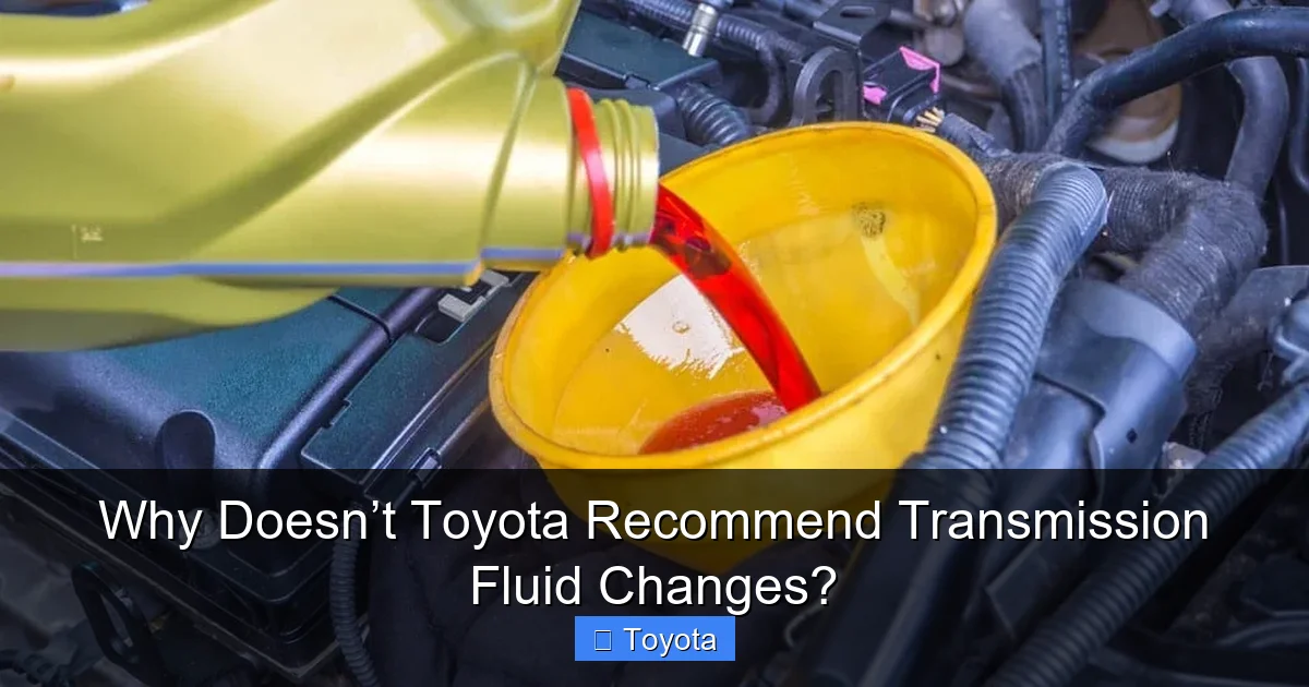 Why Doesn’t Toyota Recommend Transmission Fluid Changes?