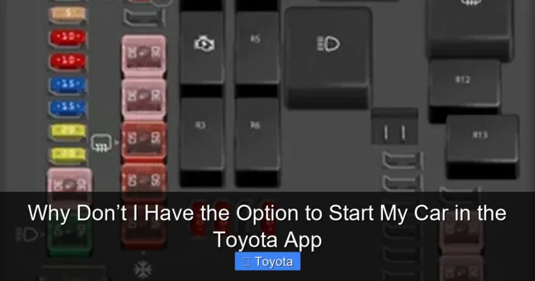 Why Don’t I Have the Option to Start My Car in the Toyota App